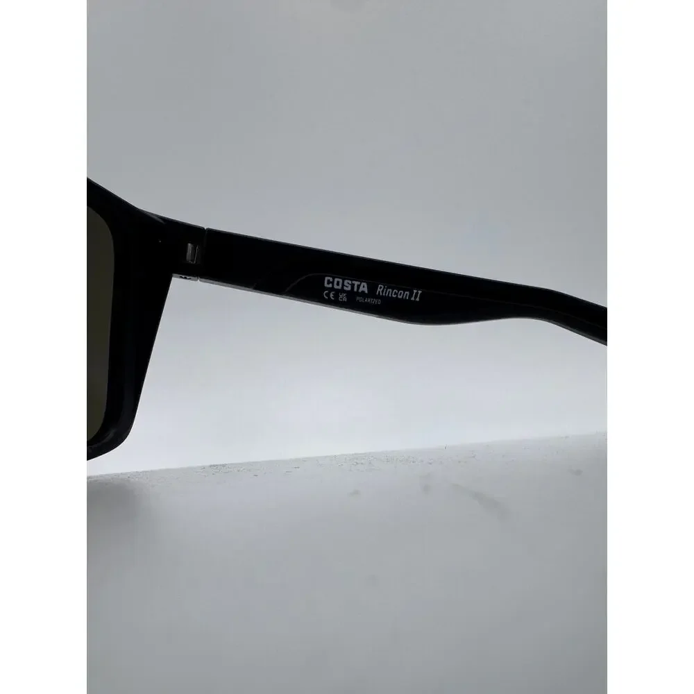 New Polarized Costa del Mar  6S9121 Rincon II Sunglasses Matte Black Blue Mirror